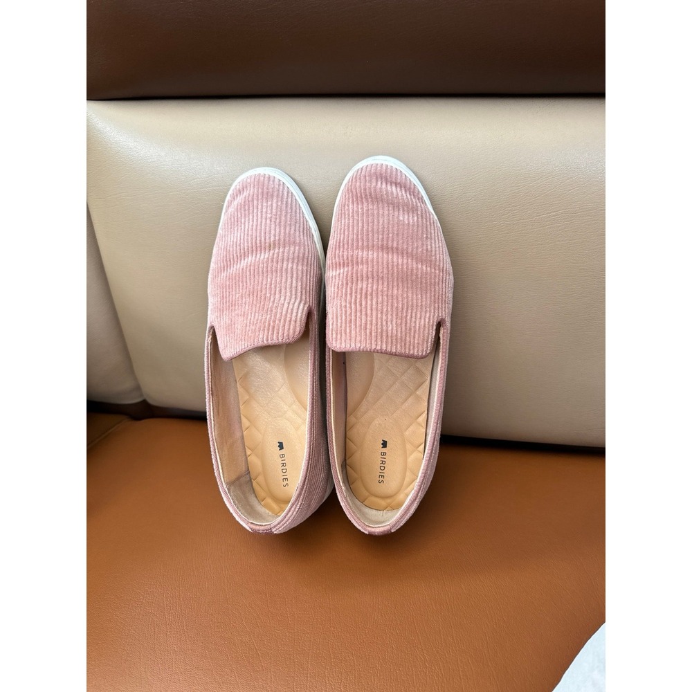 BIRDIES The Swift  Carnation Blush Pink Corduroy Slip On Shoes - Size 9.5